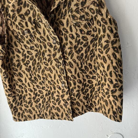 Coldwater Creek Vest Vintag XL Animal Print Button Front Pockets Casual Layering - Picture 3 of 7